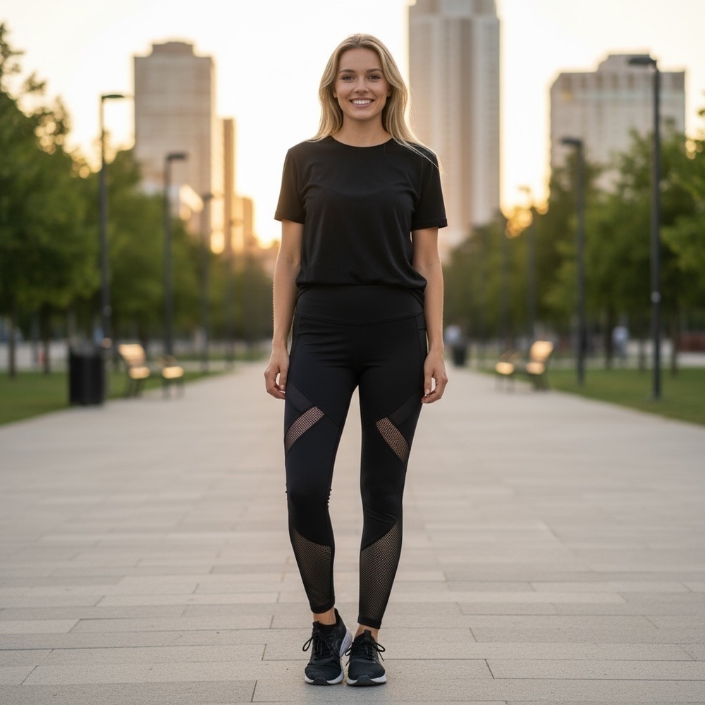 Yoga Mesh Black Workout Leggings
New